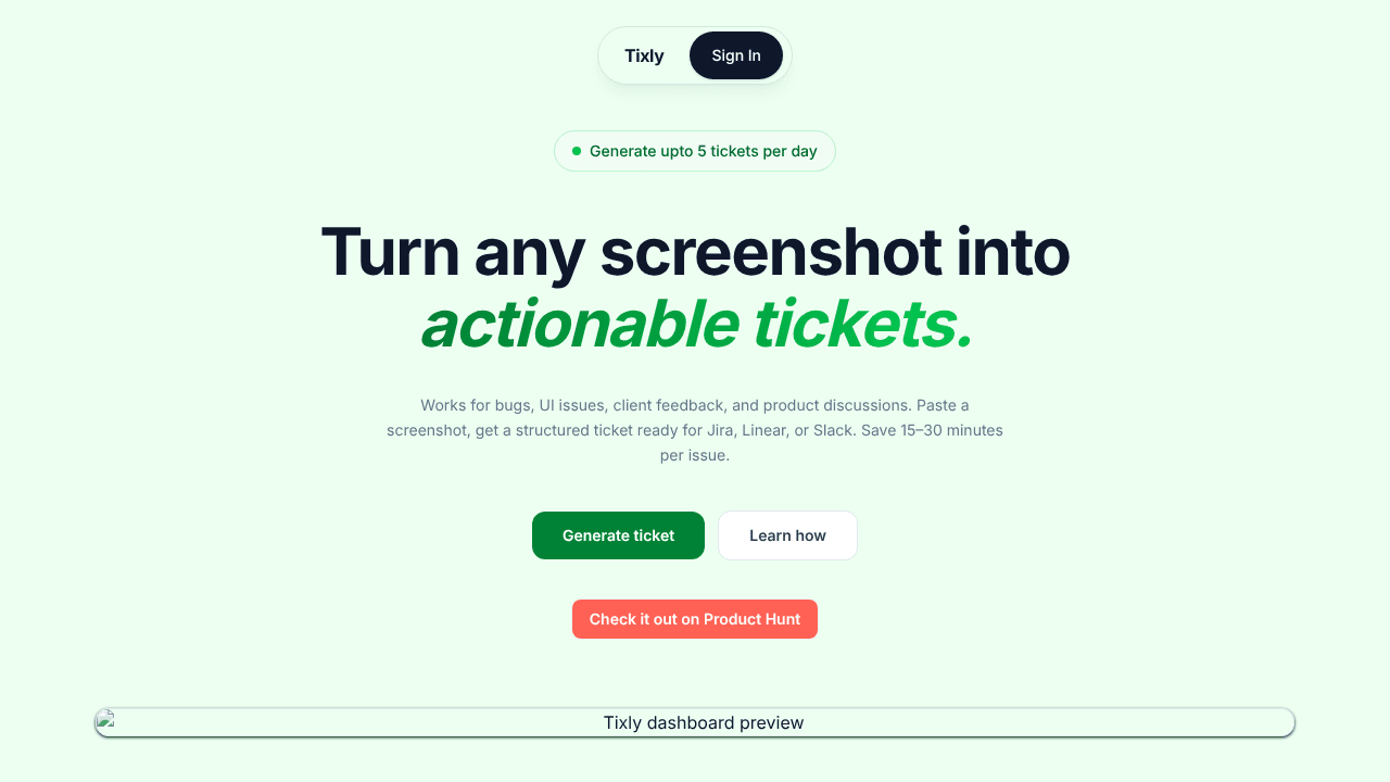 Tixly website screenshot