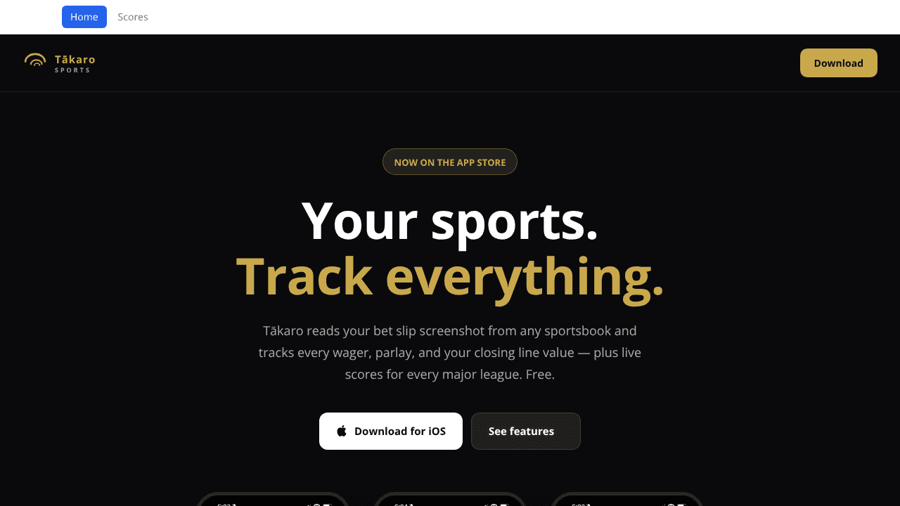 Tākaro Sports website screenshot