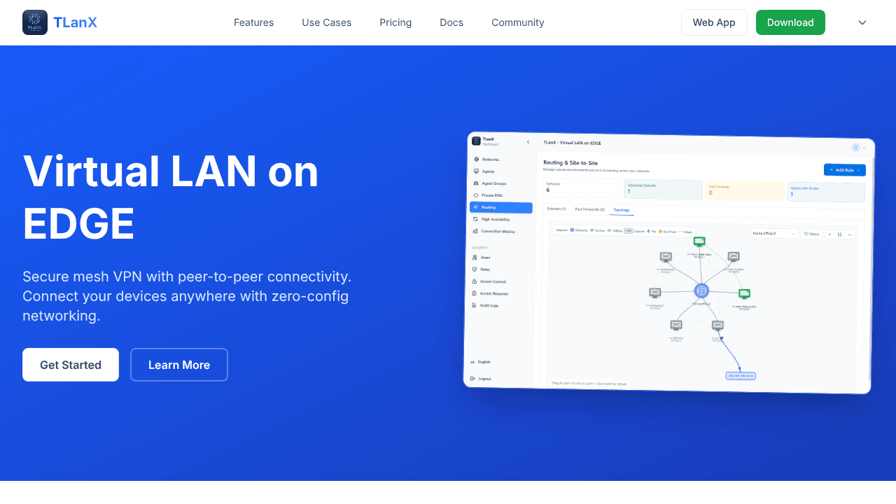 TLanX website screenshot
