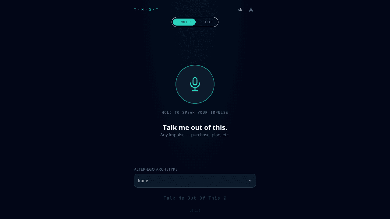 TMOT — Talk Me Out Of This website screenshot