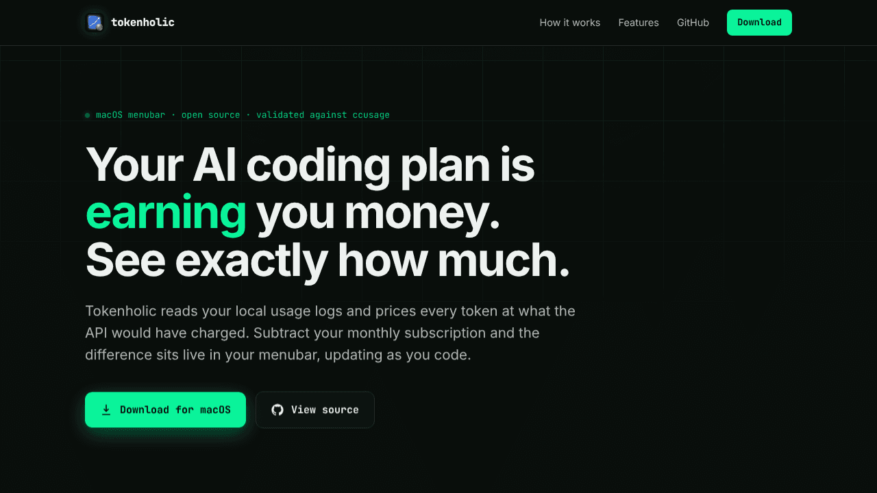 Tokenholic website screenshot