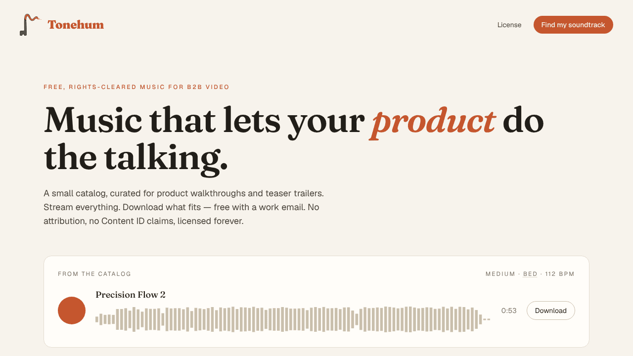 Tonehum website screenshot