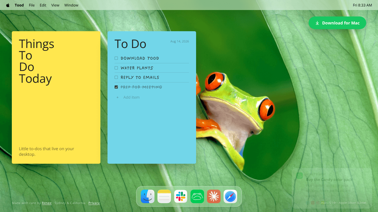 Tood website screenshot
