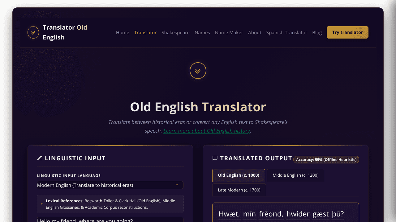 Tool website screenshot