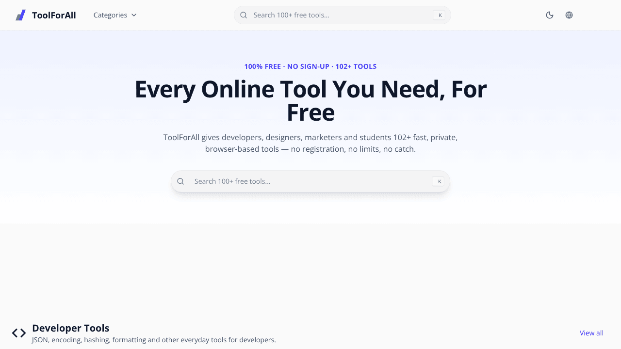 ToolForAll website screenshot