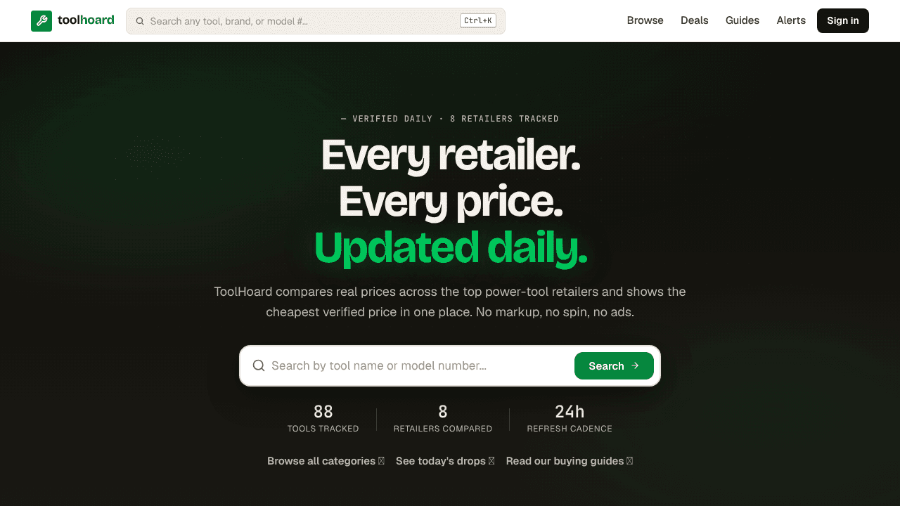 ToolHoard website screenshot