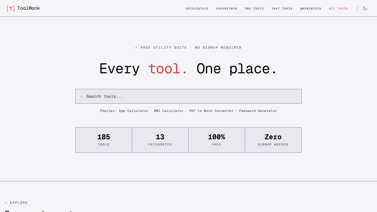 ToolMonk website screenshot