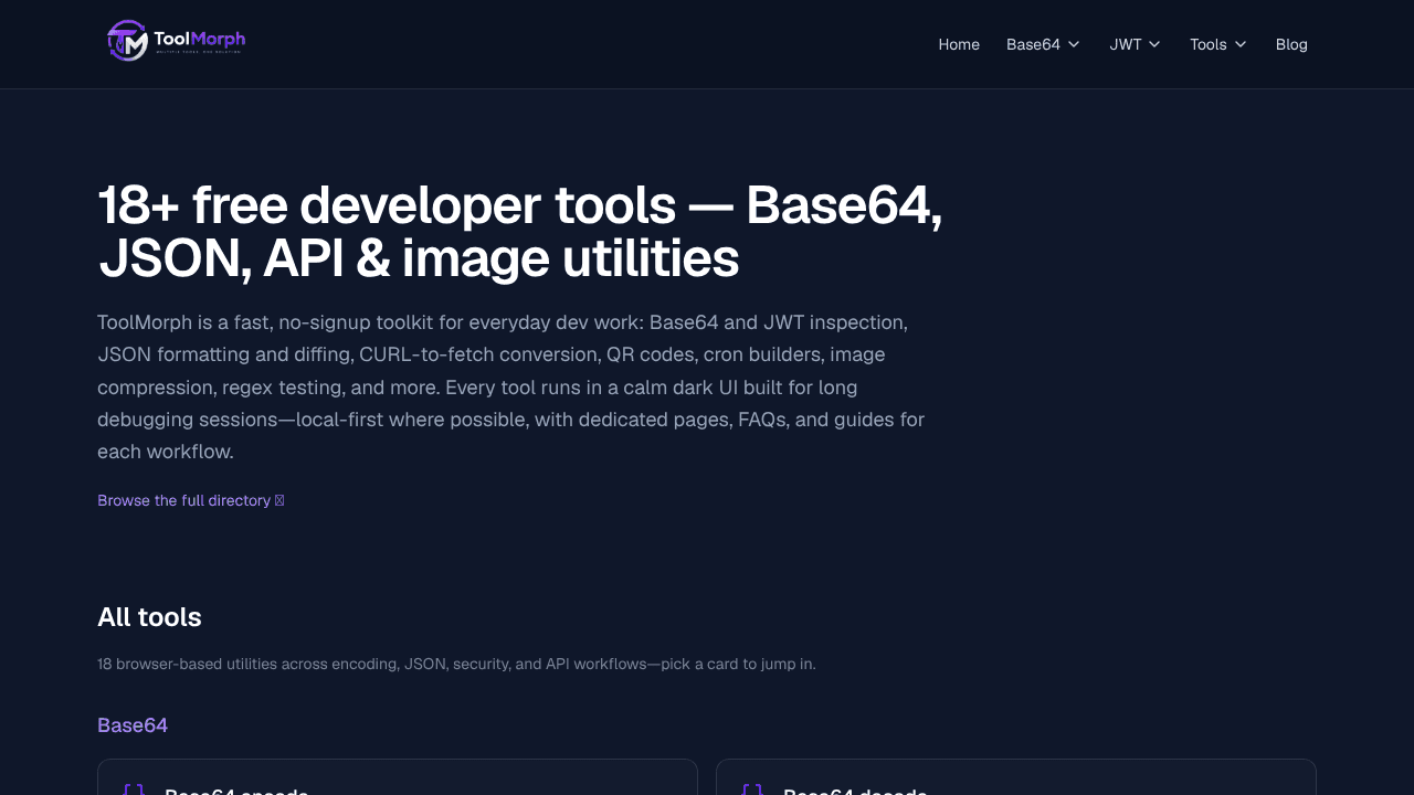 ToolMorph website screenshot