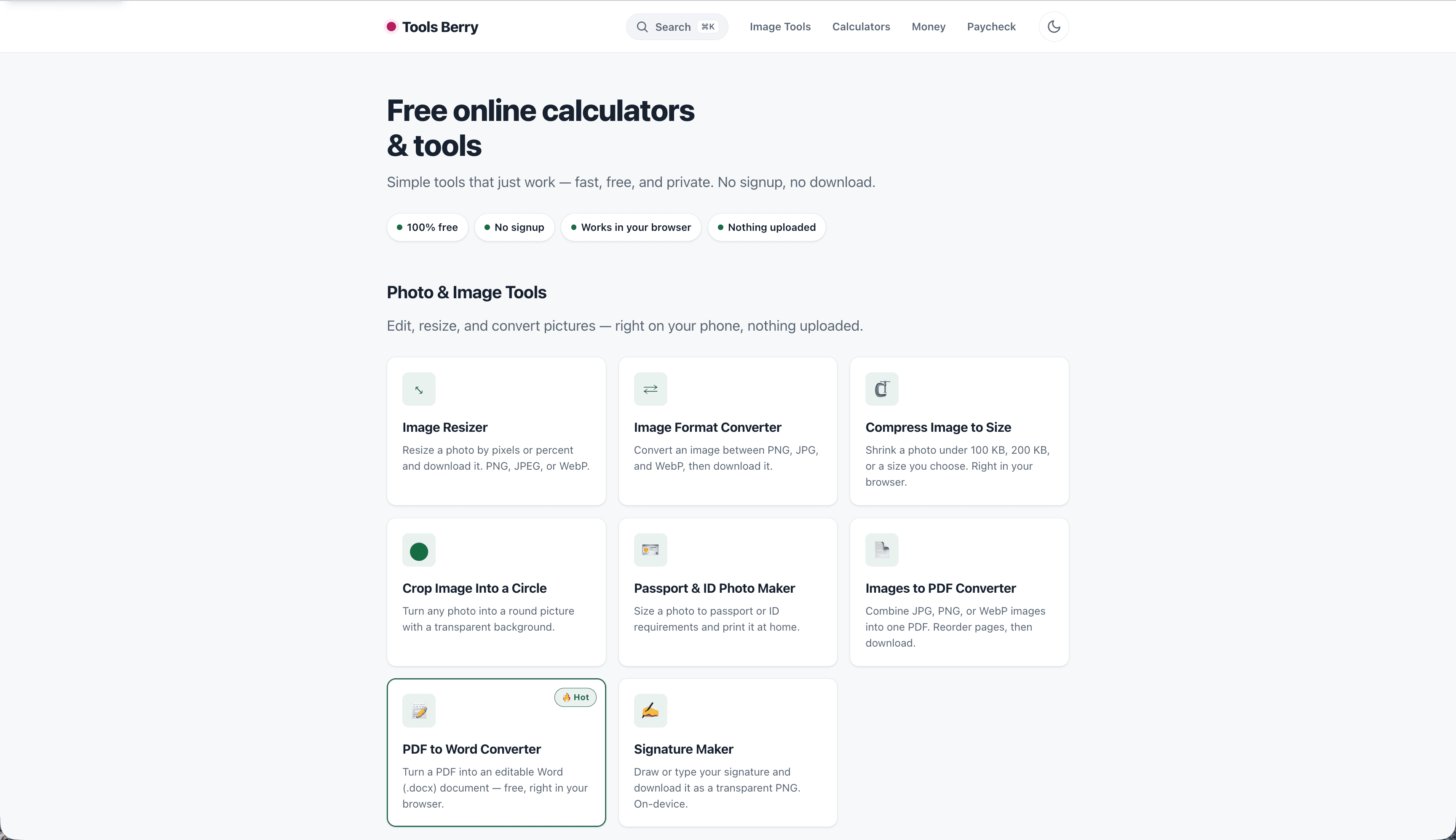 Tools Berry website screenshot