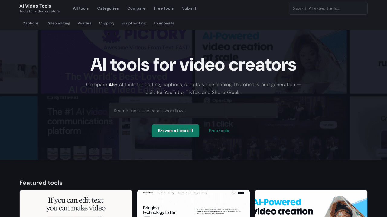 ToolScout AI website screenshot