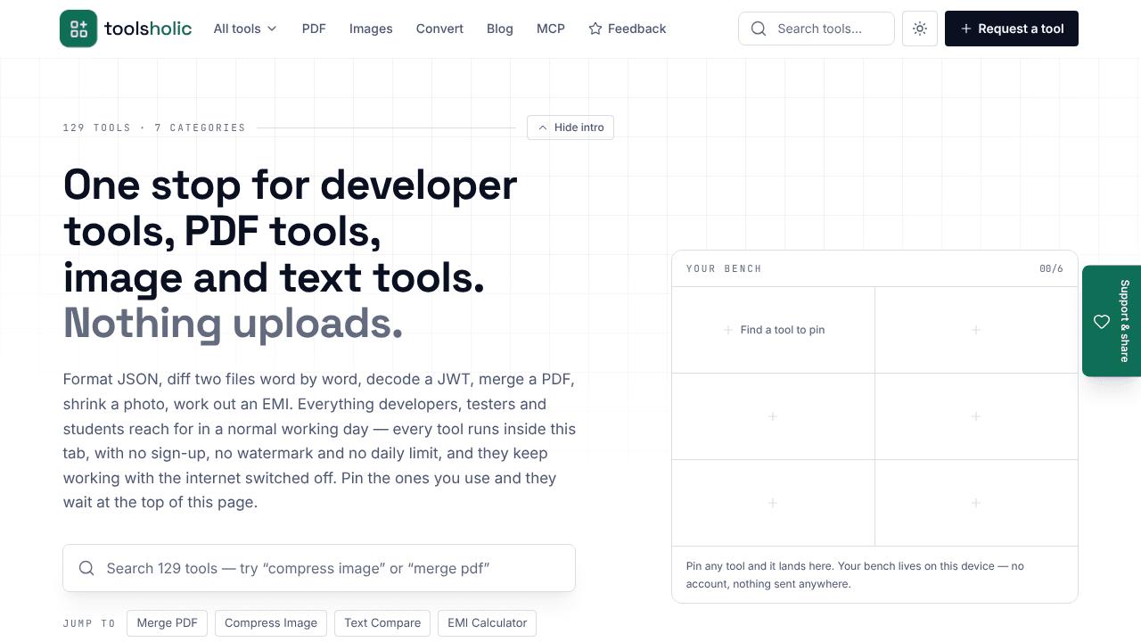 toolsholic website screenshot