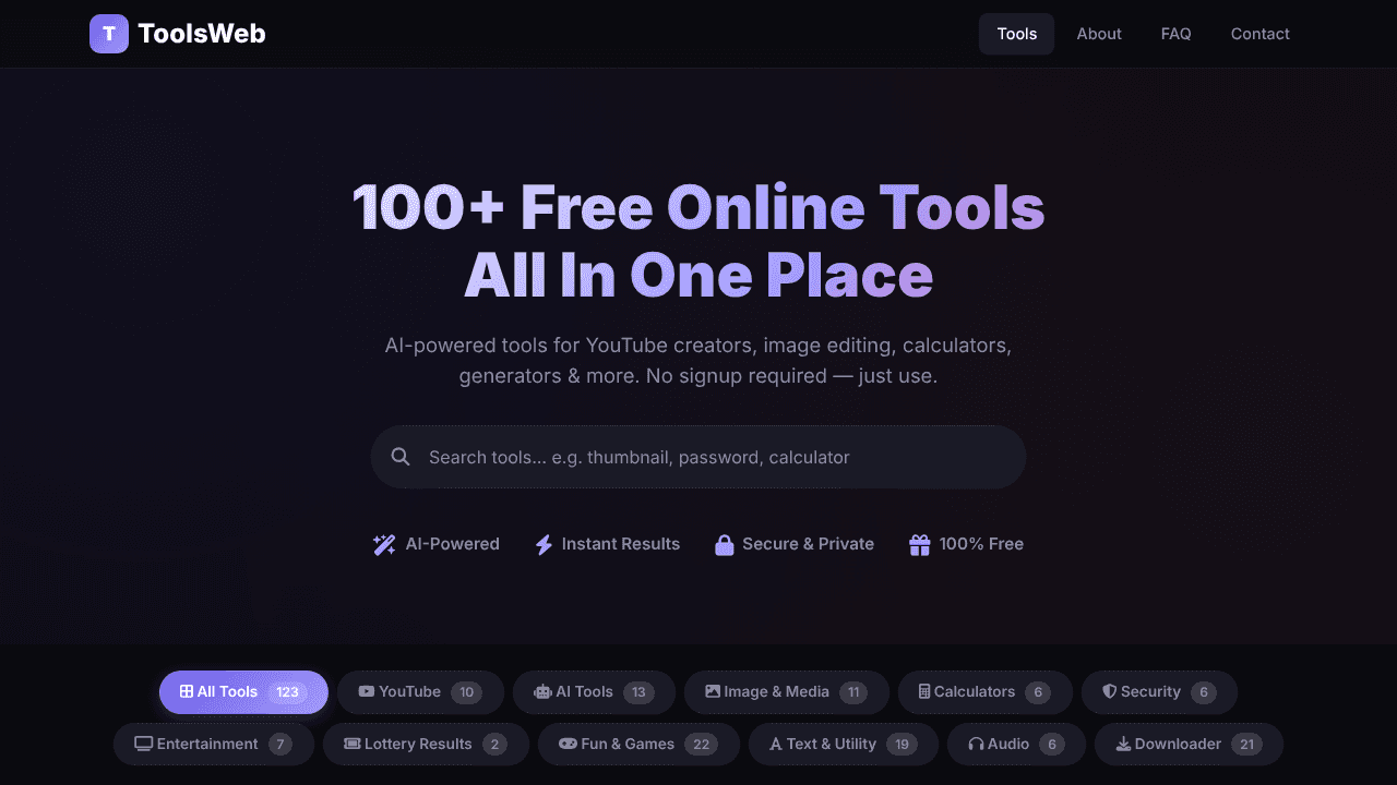 ToolsWeb.Cc website screenshot