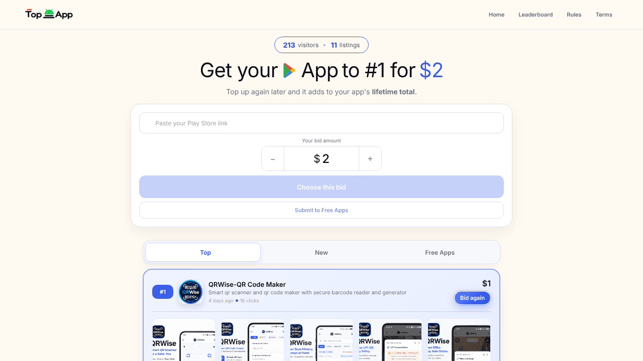 TopAndroidApp website screenshot