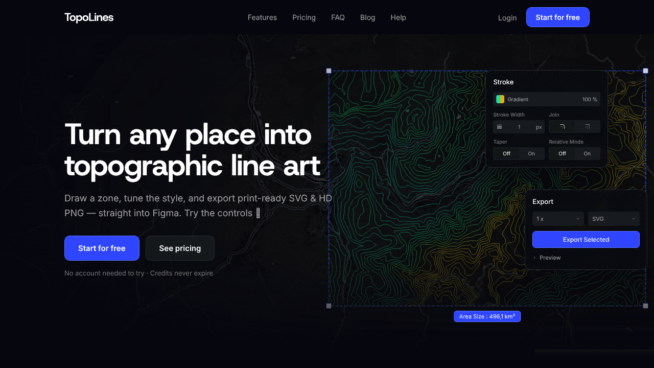 Topolines website screenshot