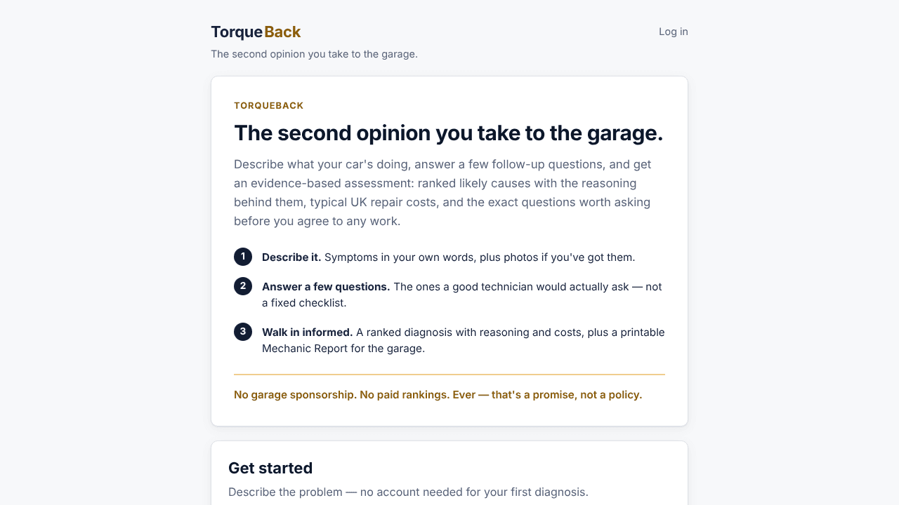 TorqueBack website screenshot