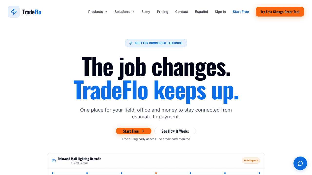 TradeFlo OS website screenshot