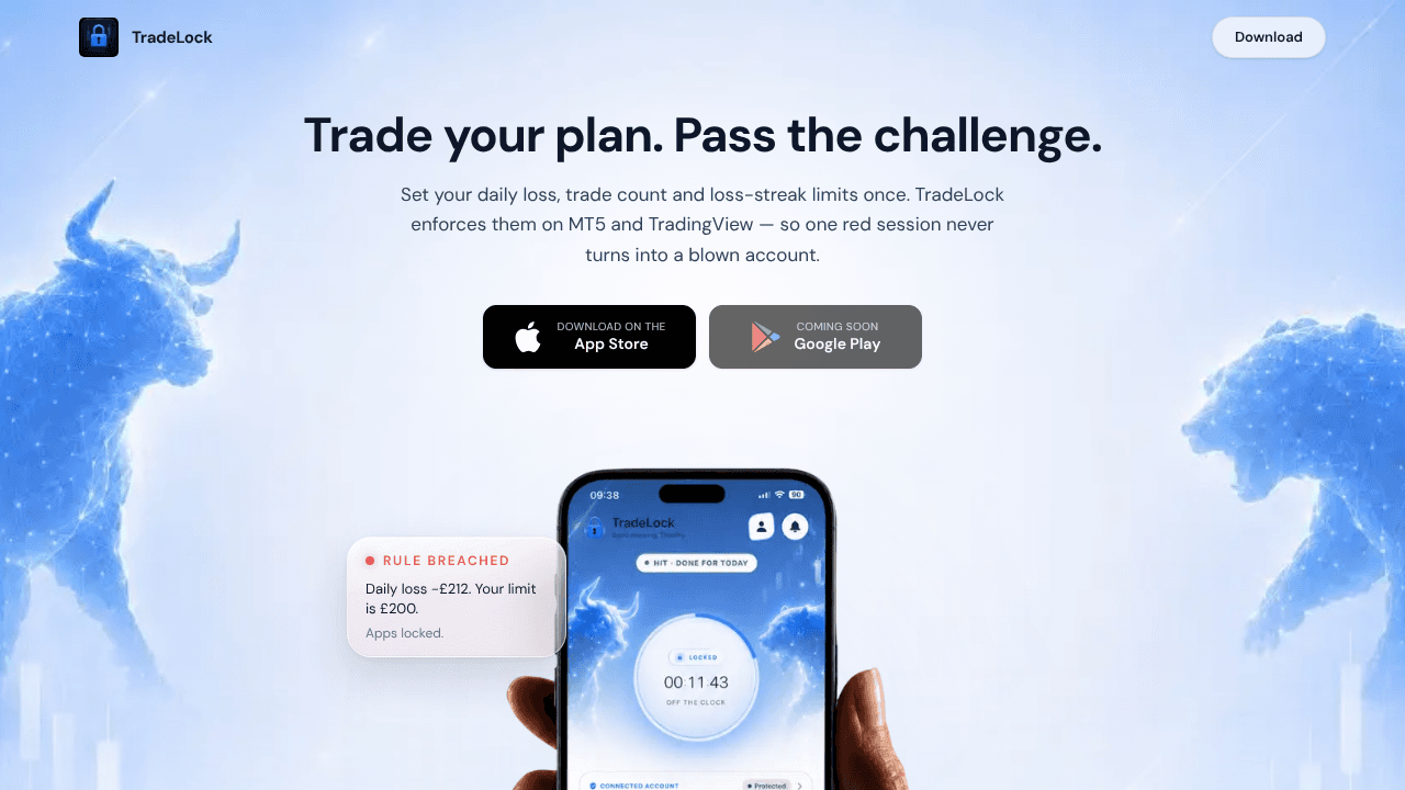 Tradelock website screenshot