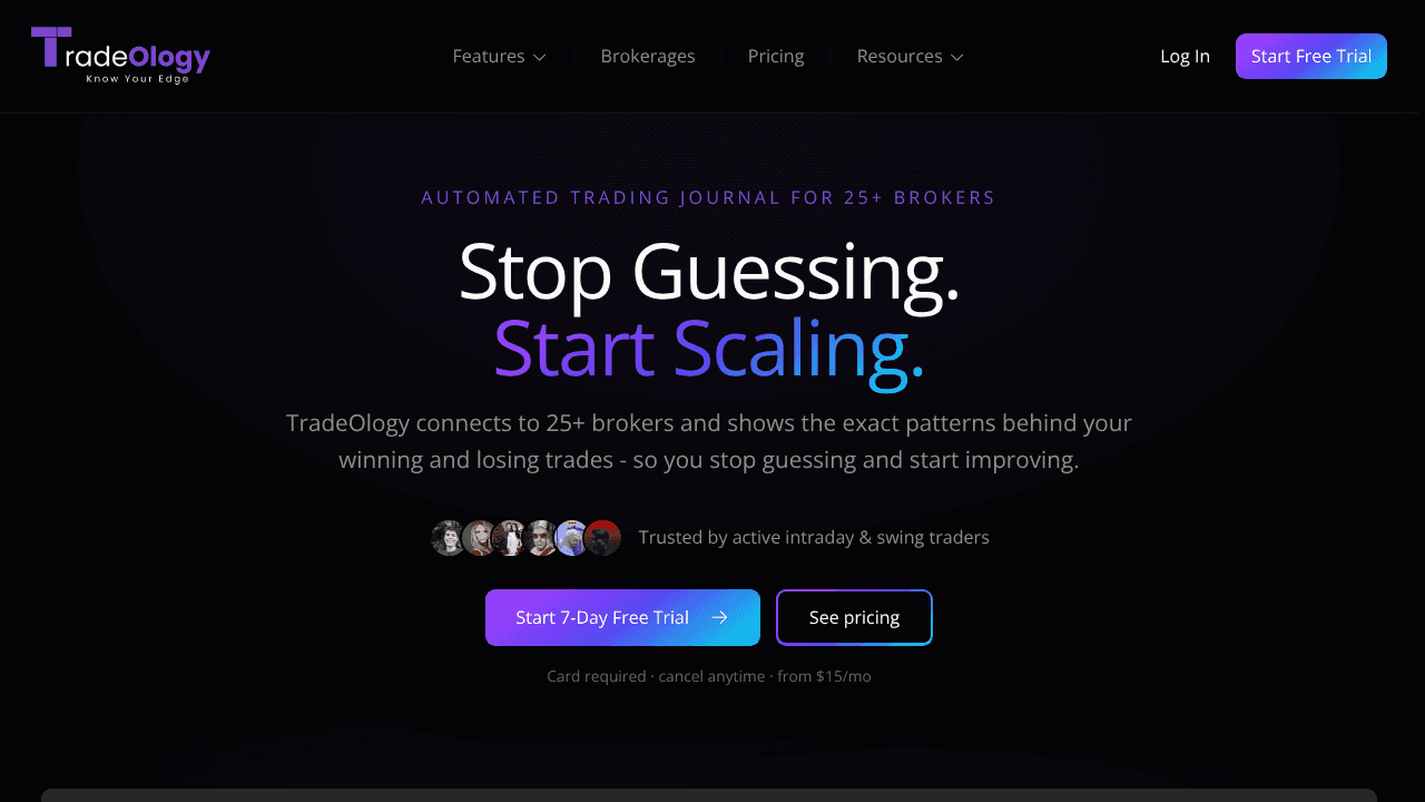 TradeOlogy Automated Trade Journal. website screenshot