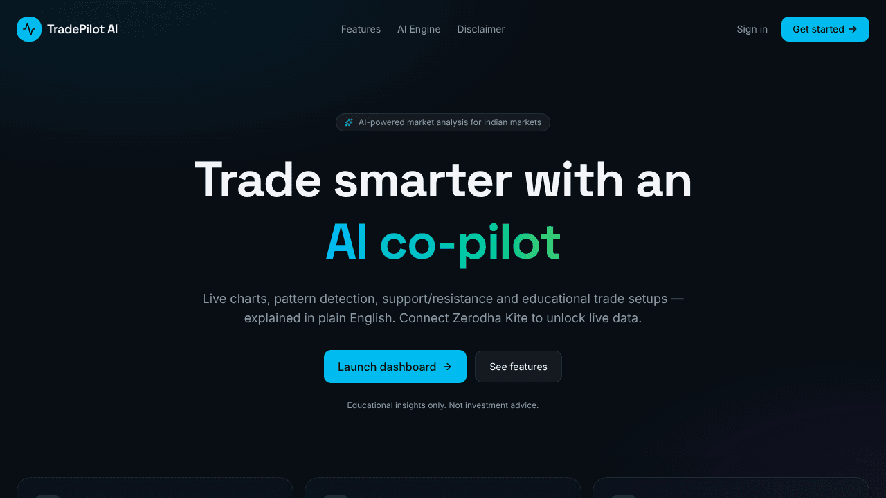 TradePilot AI website screenshot