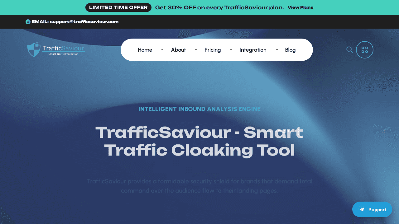 TrafficSaviour website screenshot