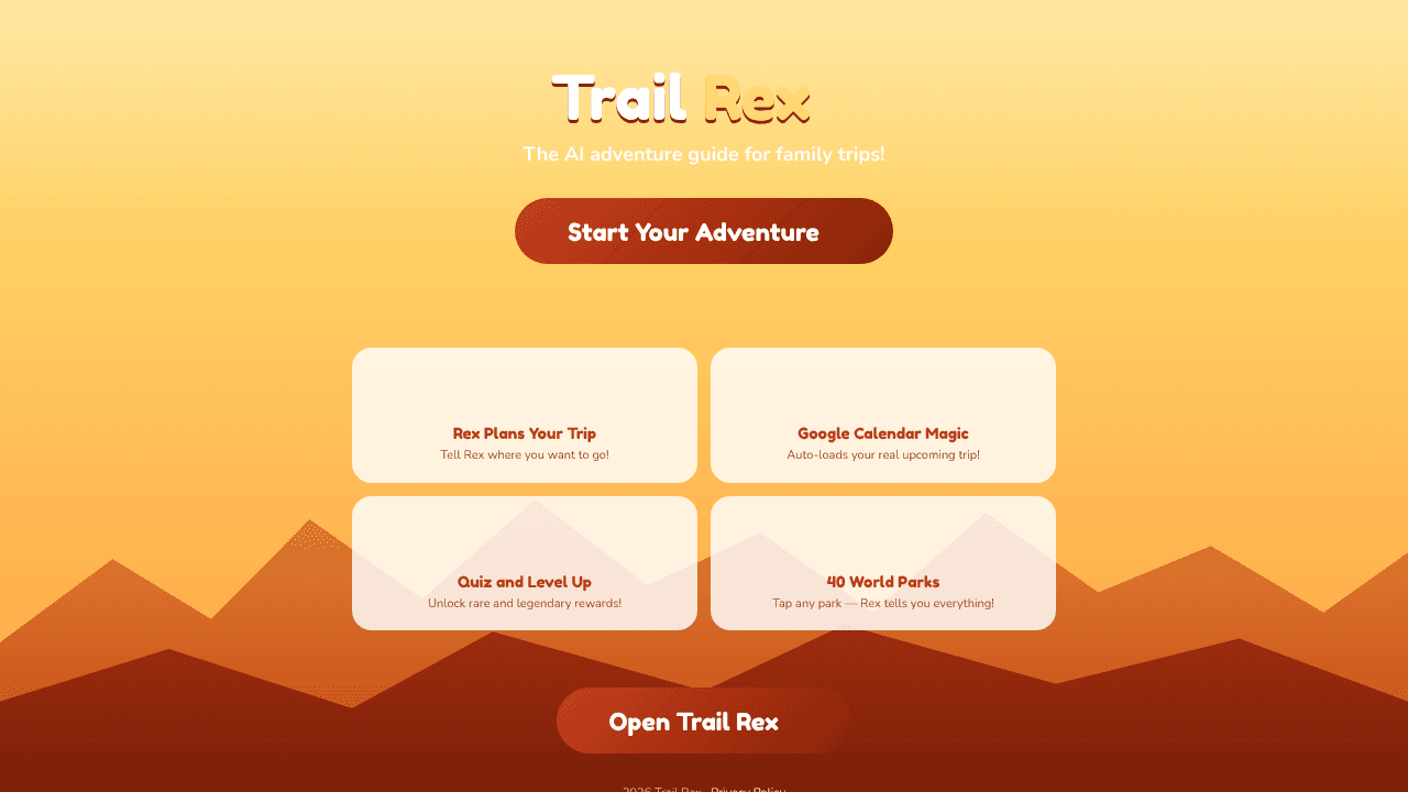 Trail Rex website screenshot