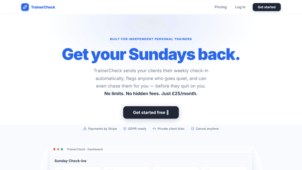 TrainerCheck website screenshot