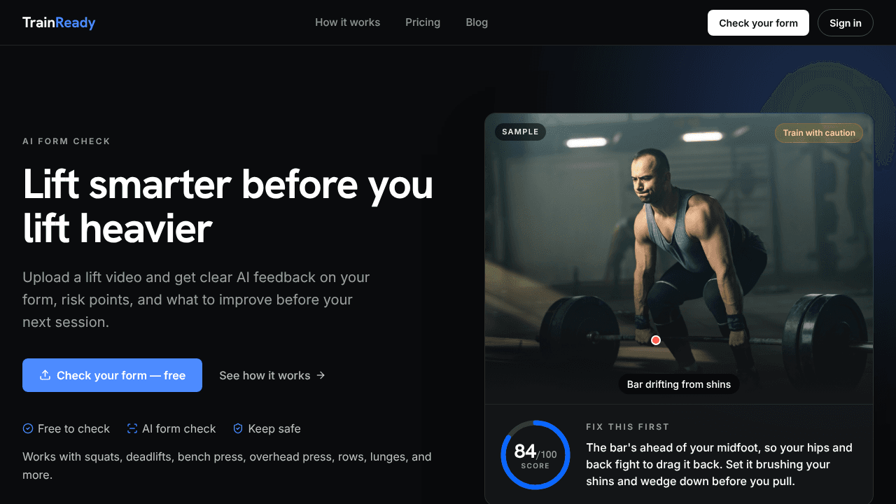 TrainReady website screenshot