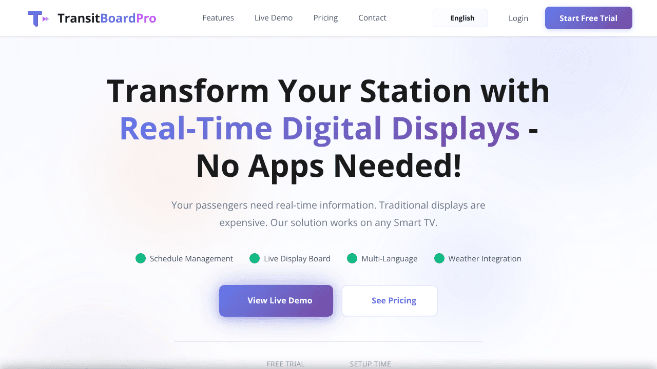 TransitBoard Pro website screenshot
