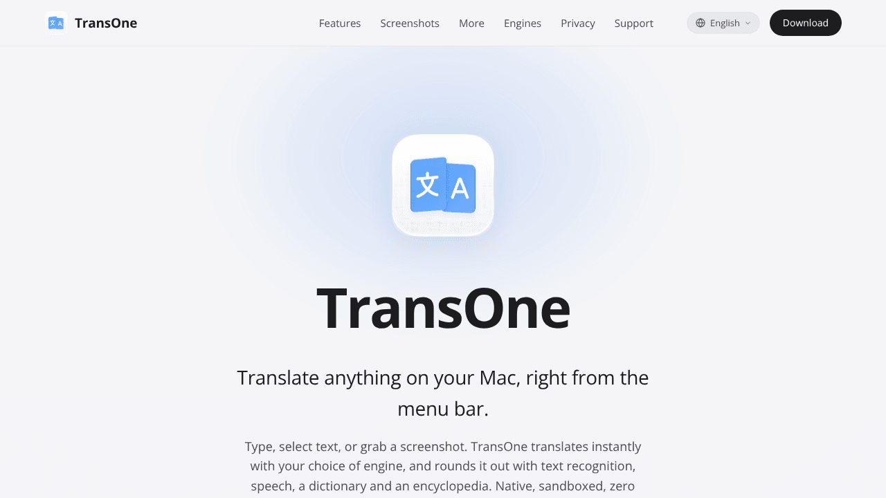 TransOne website screenshot