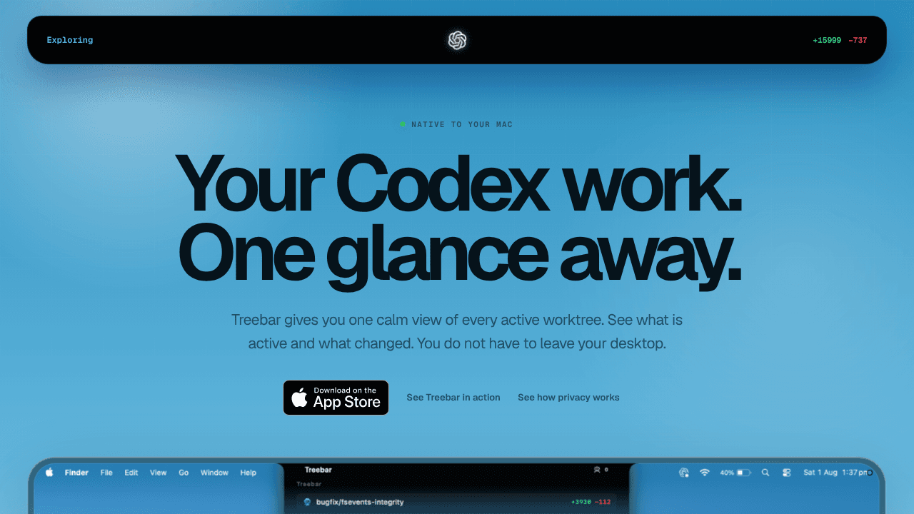 Treebar website screenshot