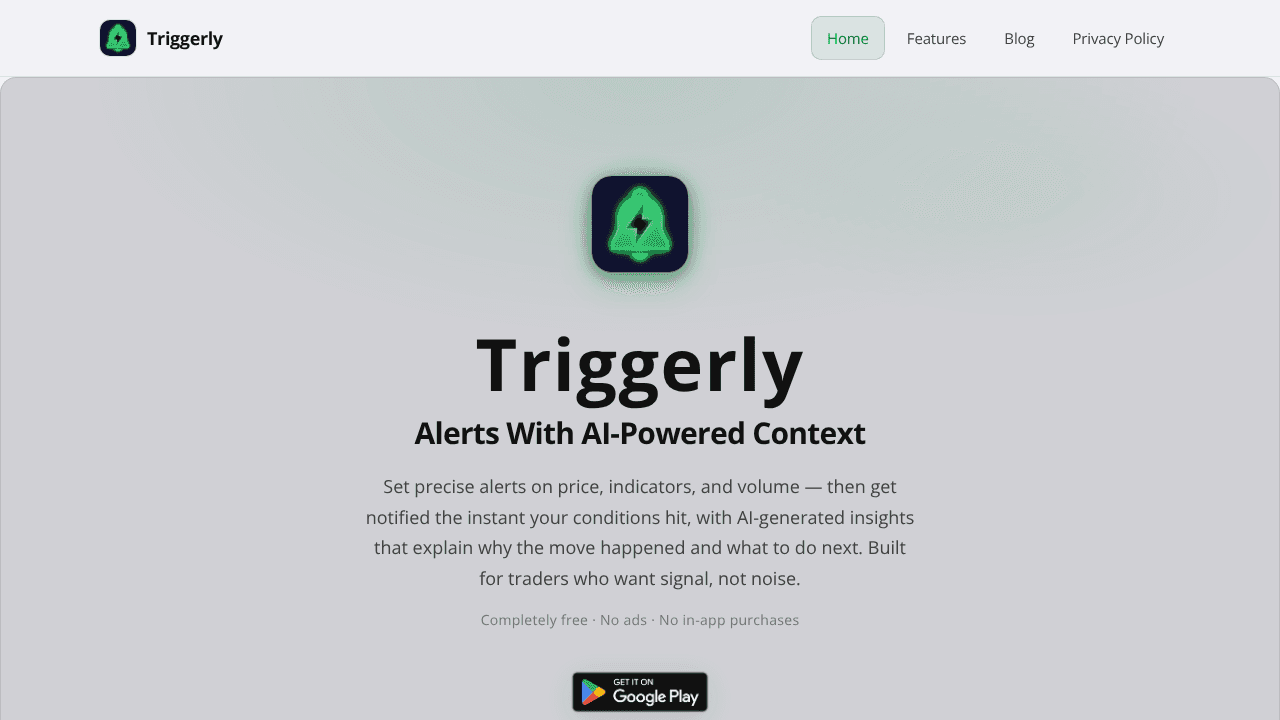 Triggerly website screenshot