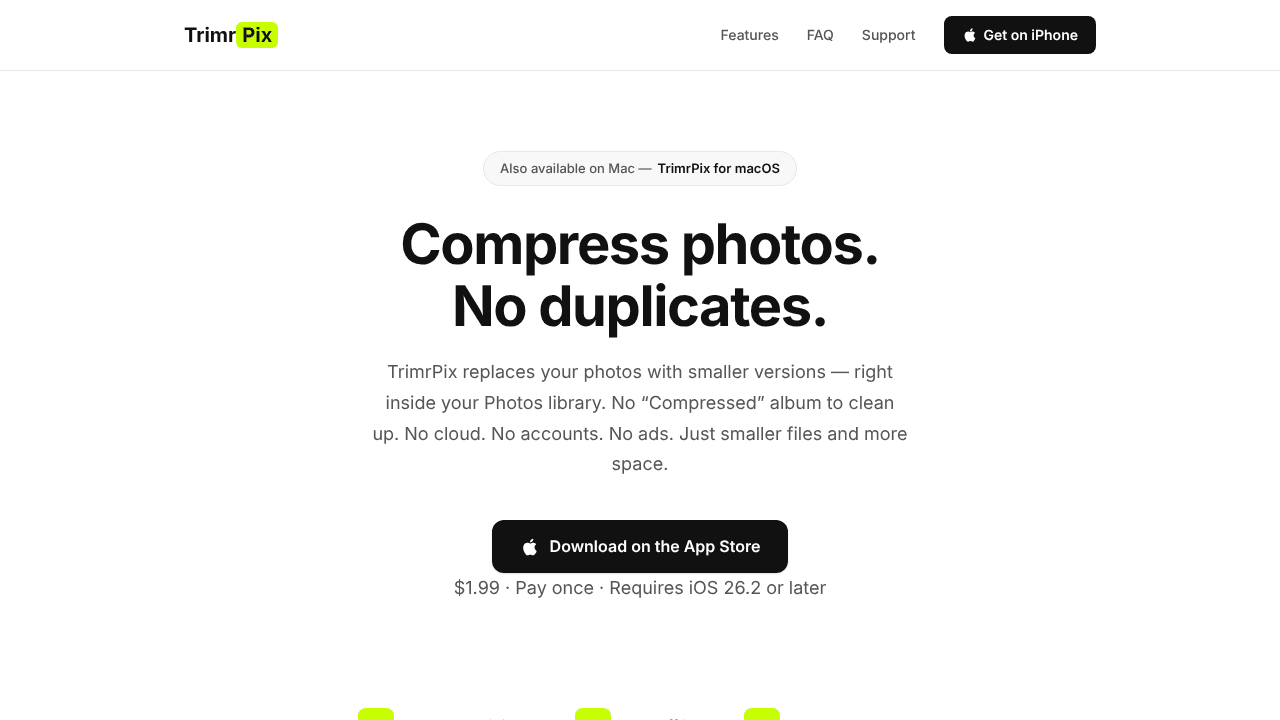 TrimrPix website screenshot