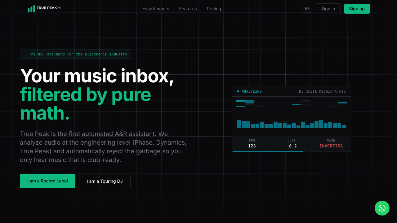 True Peak  website screenshot