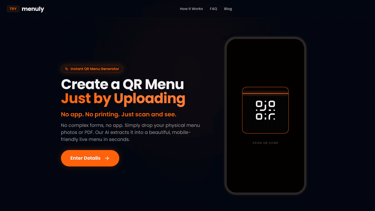 TryMenuly website screenshot