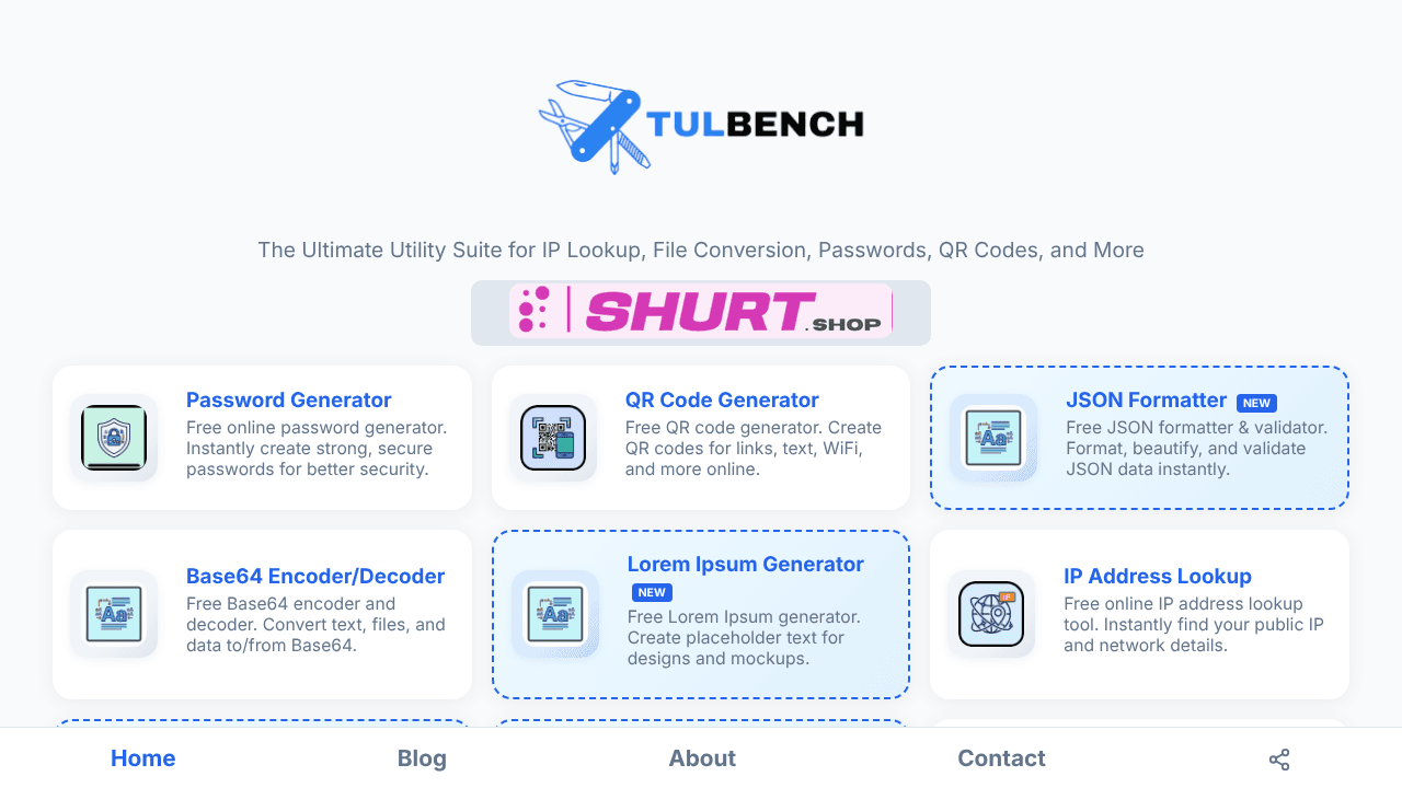 TULBENCH website screenshot