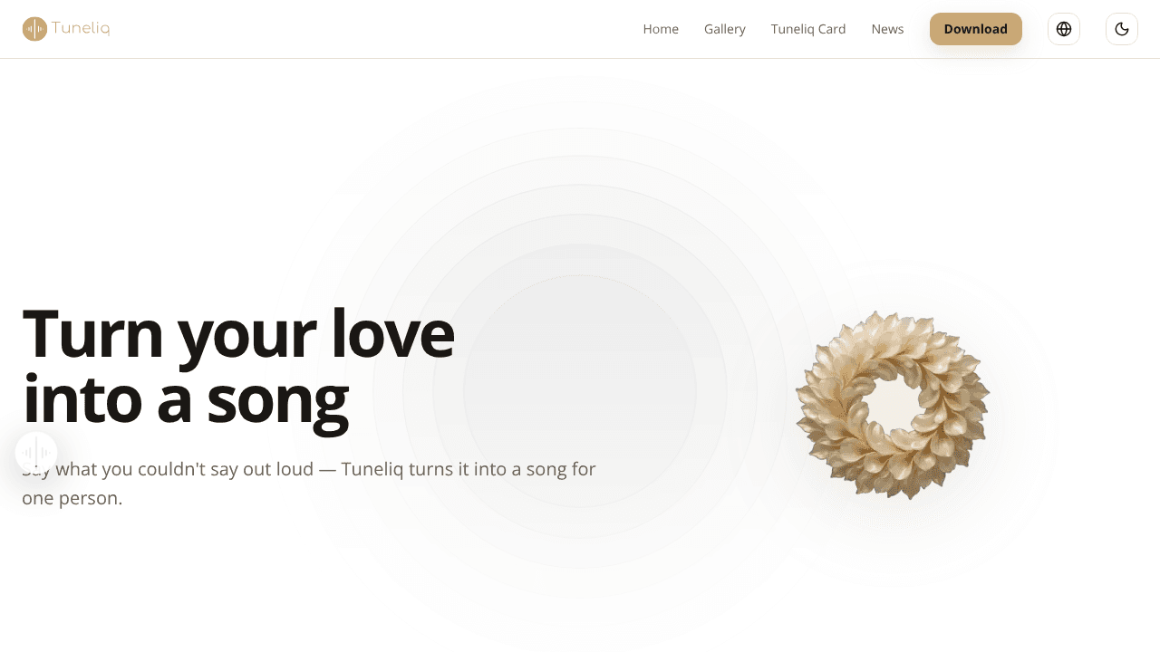 Tuneliq website screenshot