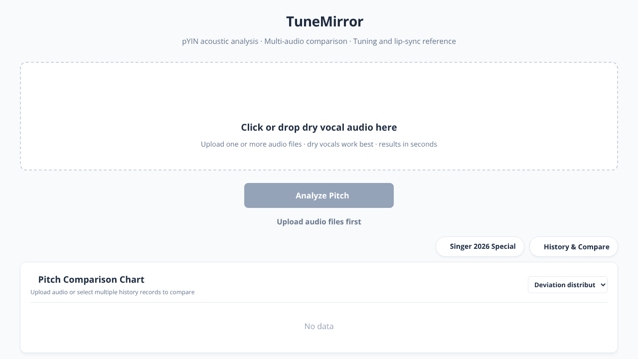 TuneMirror website screenshot