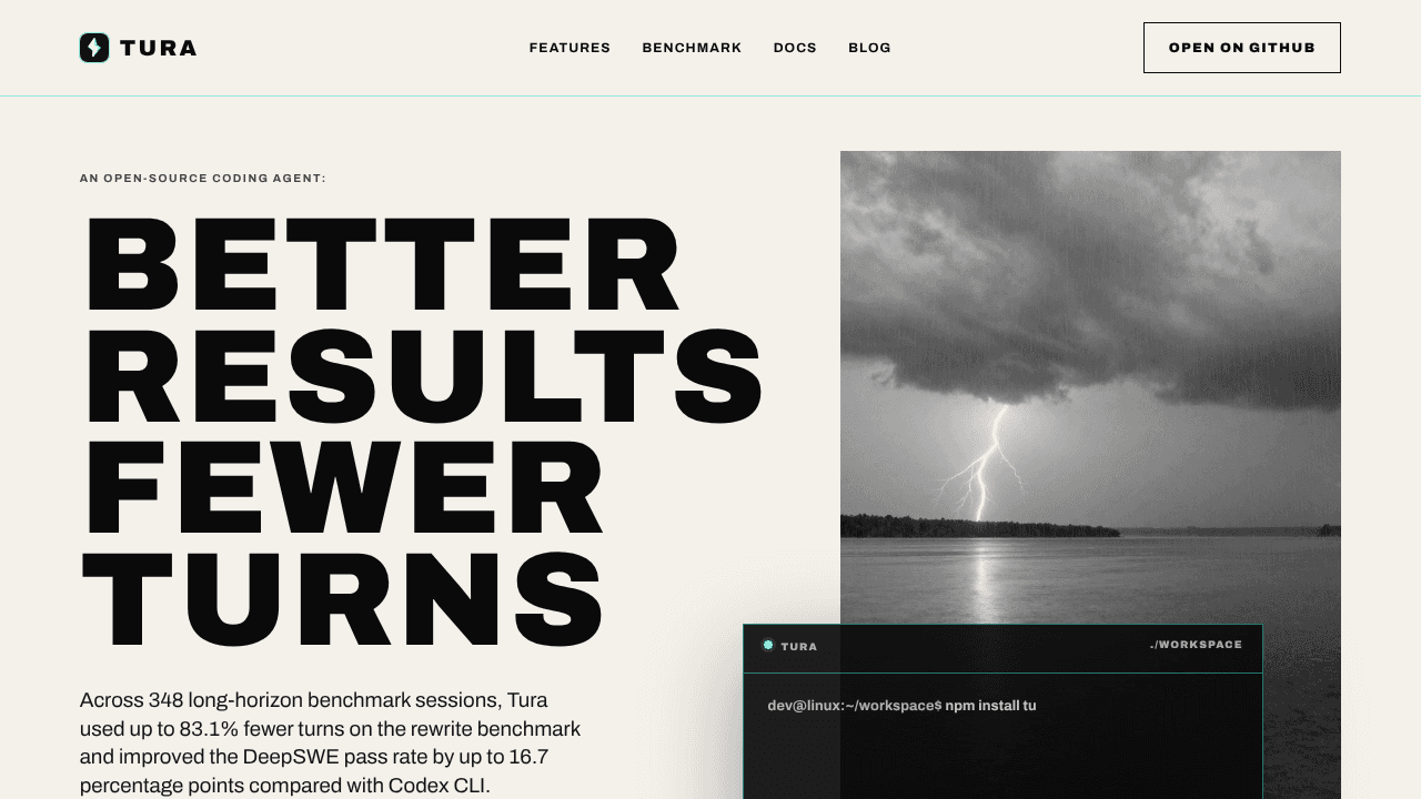 Tura website screenshot