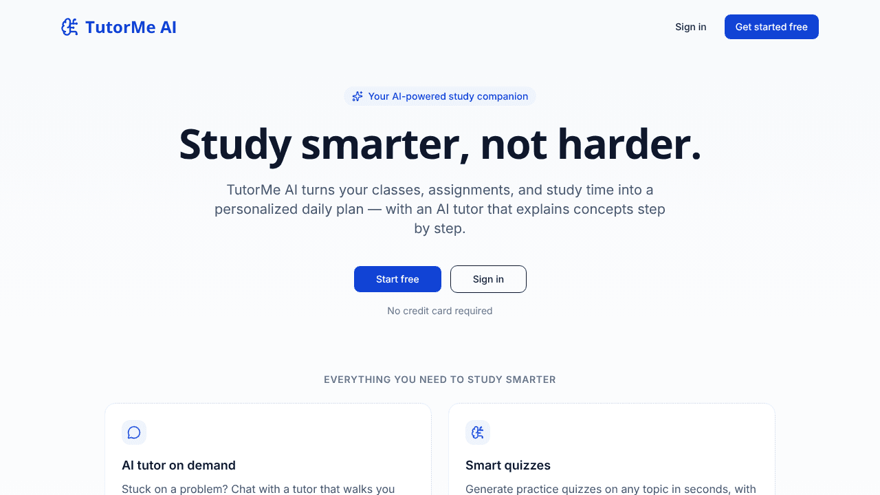 Tutorme.AI website screenshot