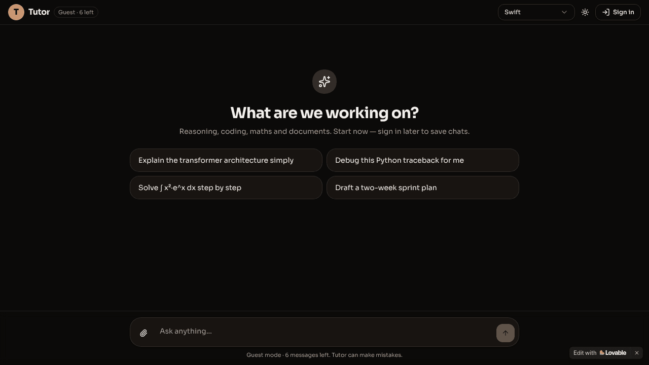 Tutors Ai website screenshot