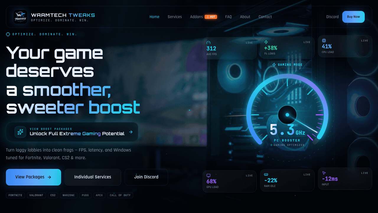 Tweaks PC and Games website screenshot