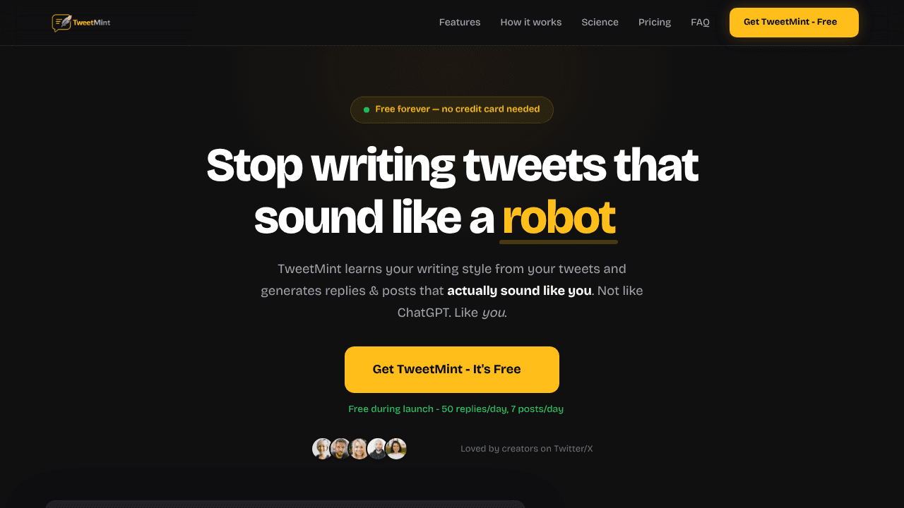 TweetMint website screenshot