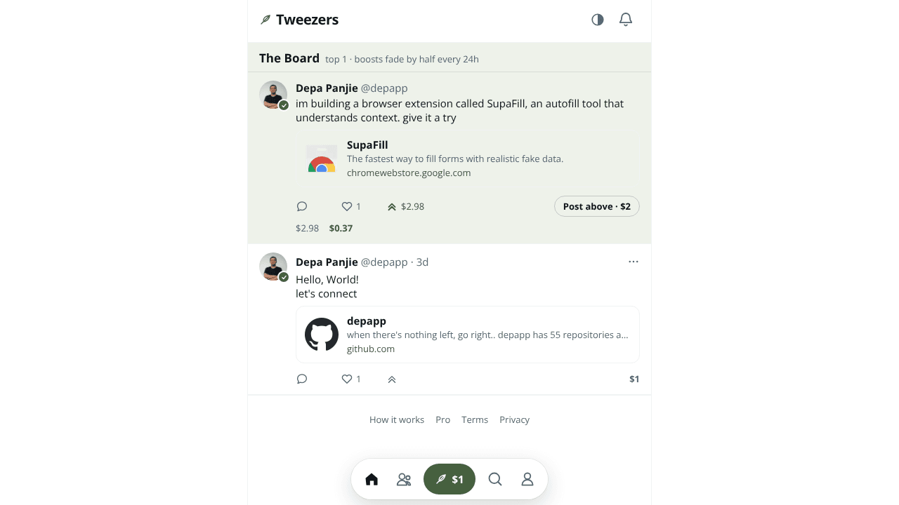 Tweezers website screenshot