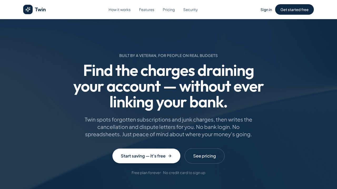 Twin website screenshot