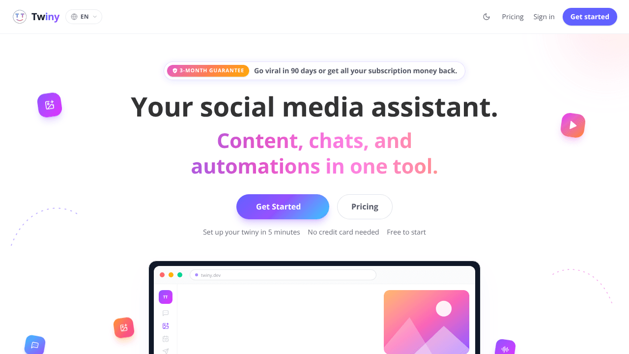 Twiny website screenshot