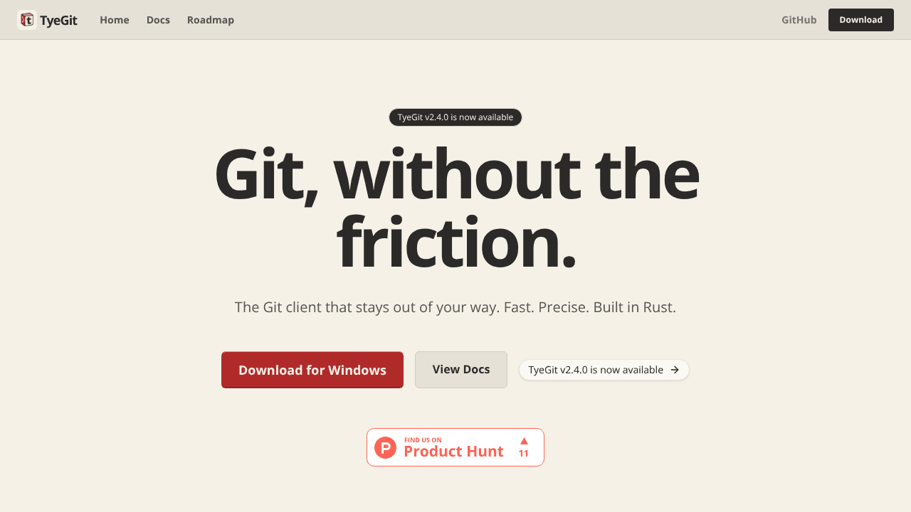 TyeGit website screenshot