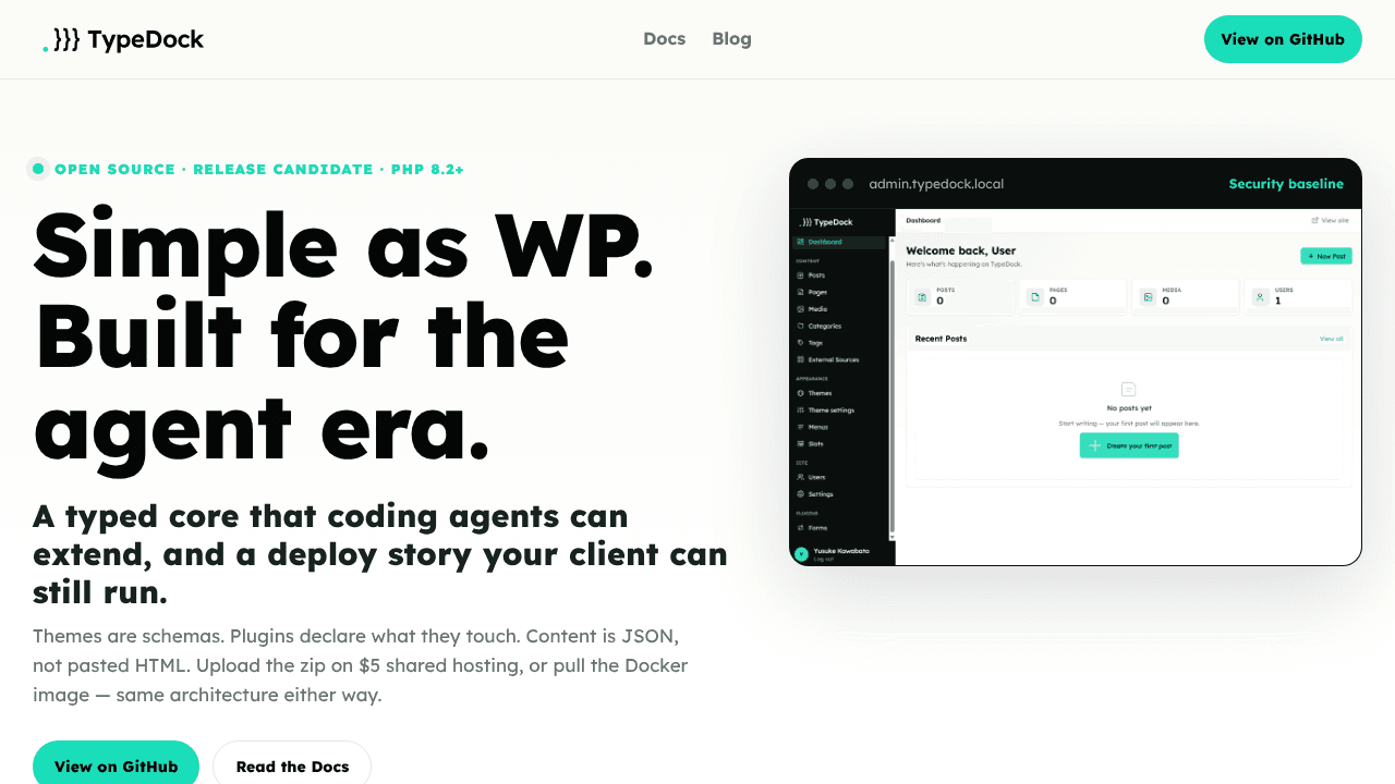 TypeDock website screenshot