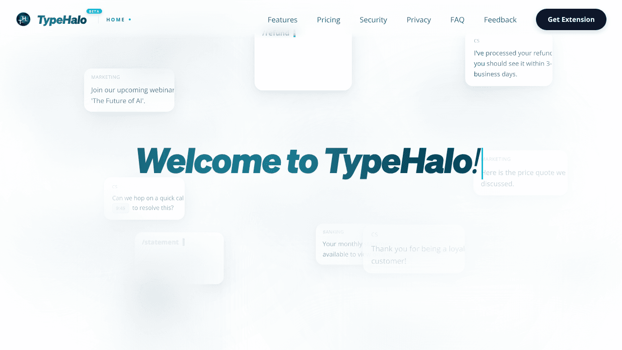 TypeHalo website screenshot