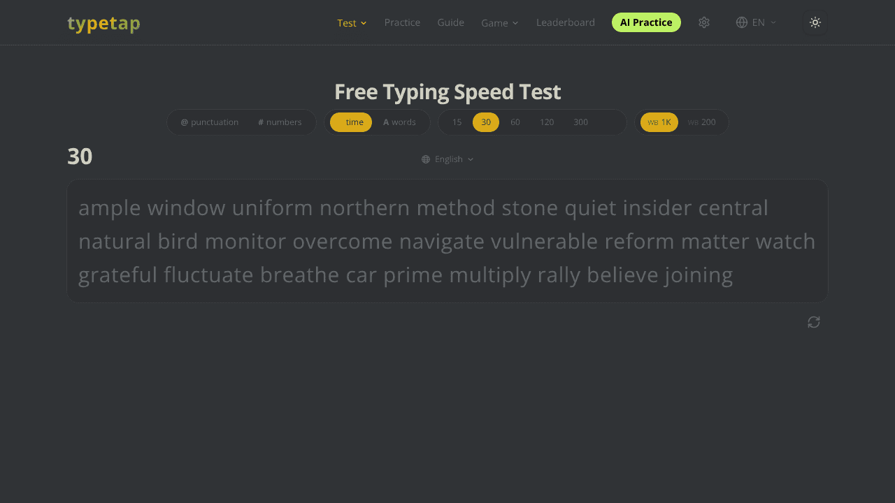 TypeTap.io website screenshot