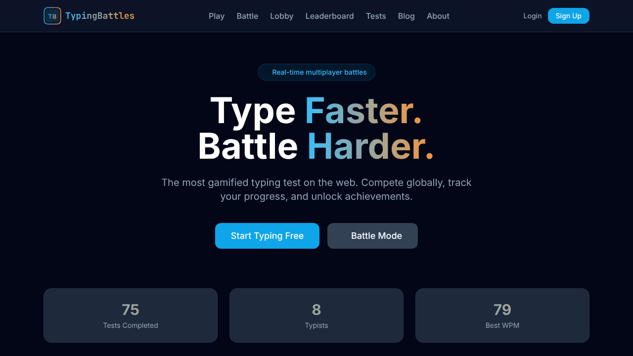 TypingBattles website screenshot